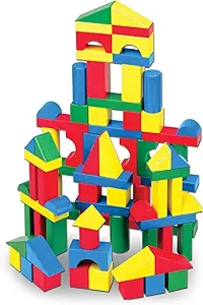 Blocs de Construction en Bois Melissa & Doug - 100 Pièces pour Enfants 2+