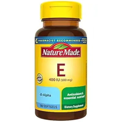 Vitamine E 400 UI Nature Made - 180 mg Antioxydant - 100 Gélules