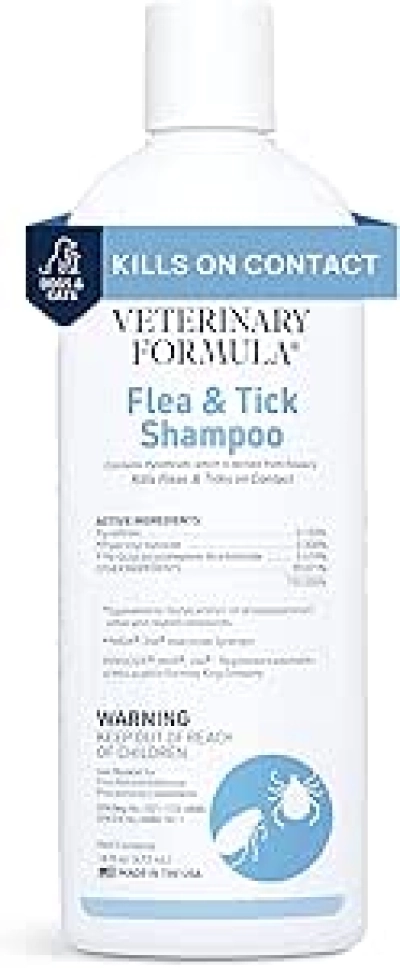 Shampoing Antiparasitaire pour Chiens et Chats 473ml - Formule Vétérinaire