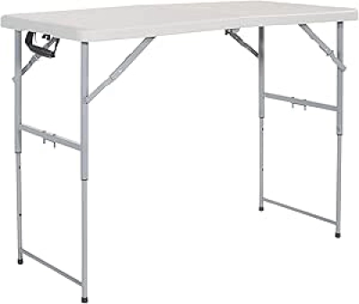 Table Pliante Rectangulaire 4 Pieds Office Star - Résine Grise Ajustable