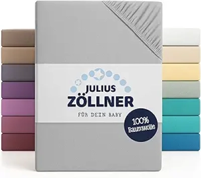Drap-Housse Bébé Jersey 60x120 70x140 cm - Gris Clair Julius Zöllner