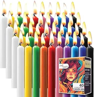 Lot de 40 Bougies Rituelles Colorées - Livraison Unique