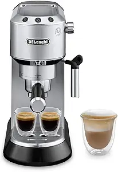 Machine à Espresso De'Longhi Dedica 15 Bar - Cafetière Compacte avec Mousseur à Lait