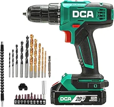 Perceuse visseuse sans fil DCA 20V 354 in-lbs - Kit complet 25 pièces avec batterie 2.0Ah