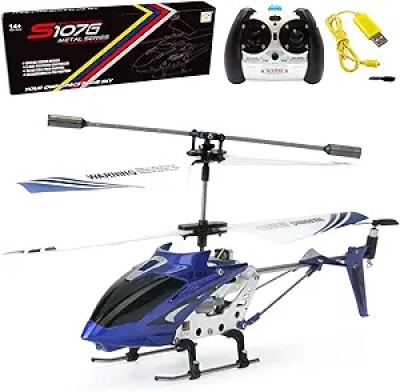Hélicoptère RC Cheerwing S107 3 canaux avec Gyro - Mini drone bleu