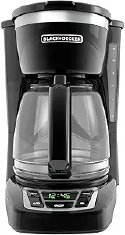 Cafetière Programmable BLACK+DECKER 12 Tasses - Filtre Lavable & Maintien au Chaud