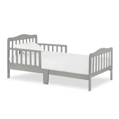 Lit Enfant Dream On Me Gris - Lit Bas Évolutif avec Barres de Sécurité
