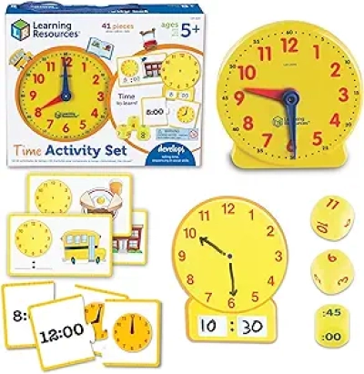 Horloge d'apprentissage pédagogique pour enfants - Kit complet d'activités Montessori