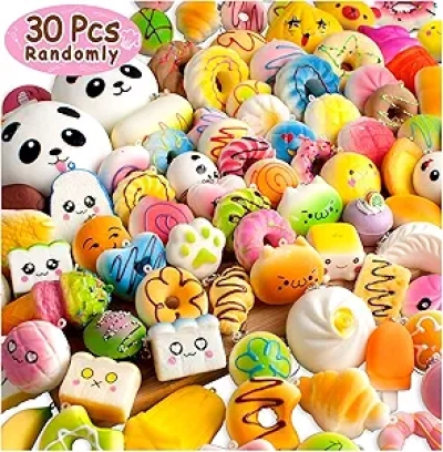 Squishies Kawaii 30 Pcs - Jouets Anti-Stress pour Enfants et Adultes