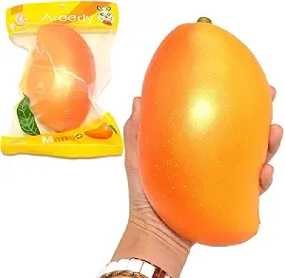 Squishy Mangue Géante Doré - Anti-Stress Slow Rising Parfumé