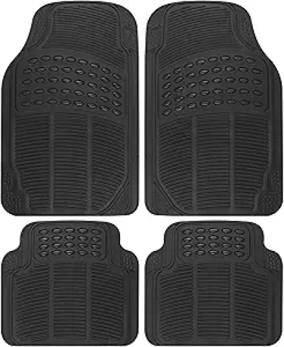 Tapis de sol voiture 4 pièces tout temps BDK - Caoutchouc imperméable universel
