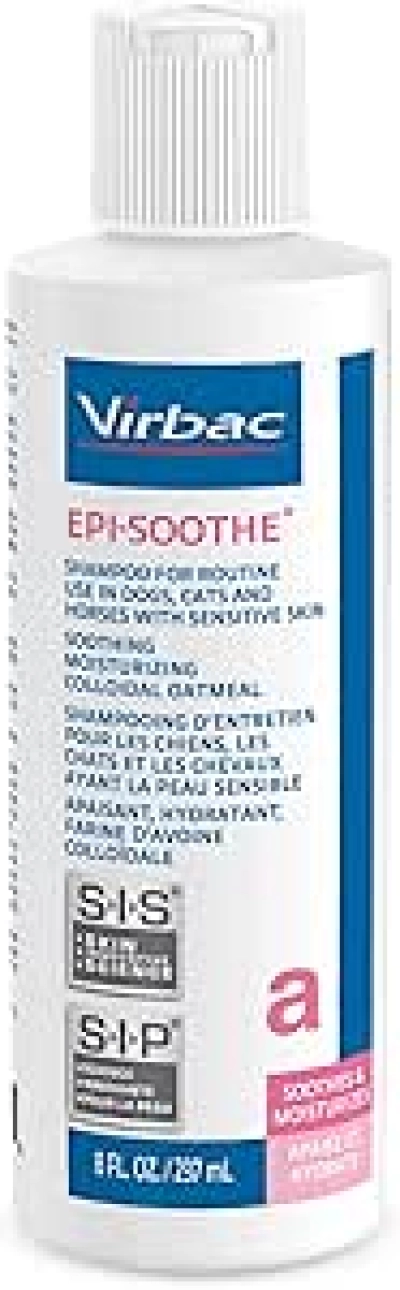 Shampooing Virbac Epi-Soothe pour chien, chat et cheval - Peau sensible (237ml)