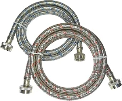 Tuyaux Lave-linge Inox Renforcés 2m - Anti-Éclatement Rouge/Bleu Kelaro