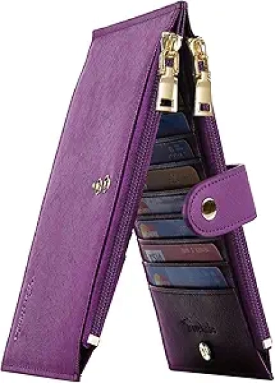 Portefeuille Femme RFID Travelambo Grand Format - Cuir Véritable Protection Anti-RFID
