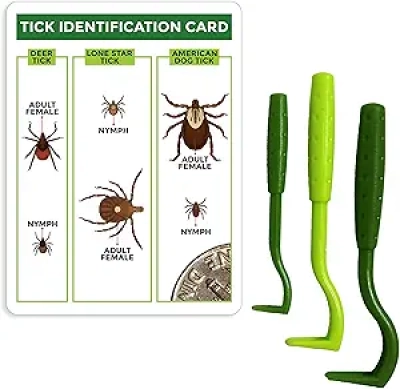 TickCheck Lot de 3 Tire-Tiques - Outil de Retrait pour Humains, Chiens et Chats