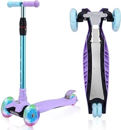Trottinette 3 Roues Enfant 3-12 ans - Roues LED Ajustable