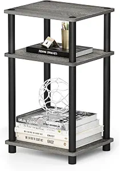 Table de Nuit Furinno JUST 3 Étages - Chêne Français, Assemblage sans Outils