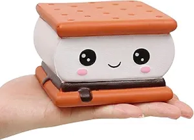 Squishy S'more anti-stress parfumé - Jouet squeeze kawaii pour enfants