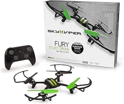 Sky Viper Fury Stunt Drone Noir/Vert - Drone Télécommandé Enfant et Adulte