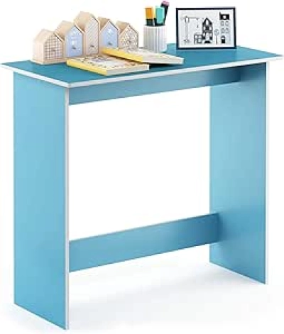 Bureau d'étude compact FURINNO bleu clair - Design minimaliste
