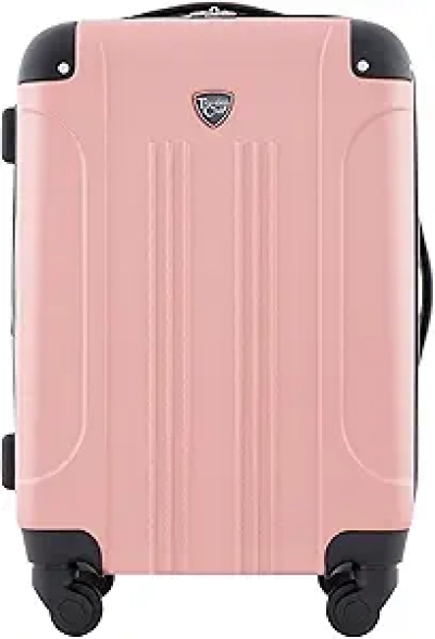 Valise Cabine Travelers Club Chicago 20" Extensible Rose Gold - Trolley 4 Roulettes