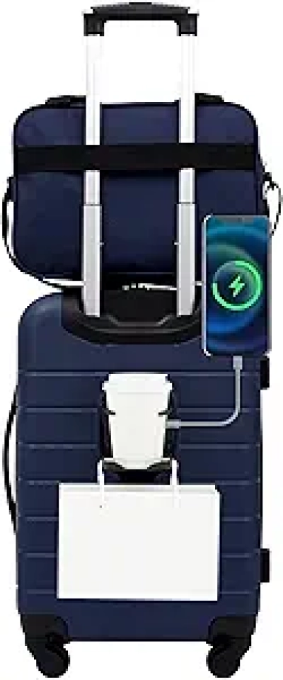 Valise Wrangler Smart Luggage 2 pièces Bleu Marine avec Port USB