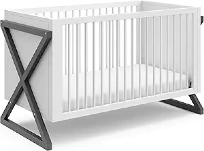 Lit bébé convertible 3-en-1 Storkcraft Equinox gris - Transformable en lit enfant