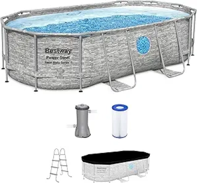 Piscine Hors Sol Bestway Power Steel 14' x 8' - Filtre 530 GPH + Couverture