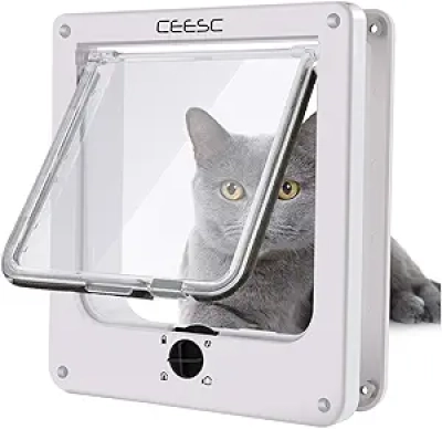 Chatière CEESC Medium 4 Positions - Porte Chat Étanche Blanc
