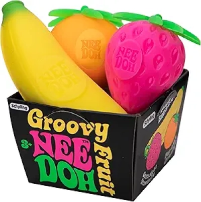 NeeDoh Groovy Fruit - Jouet Sensoriel Fidget pour Enfants et Adultes