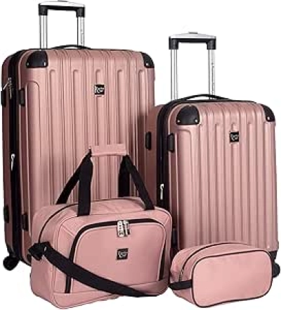 Ensemble de Bagages Travelers Club Midtown 4 Pièces Rose Gold - Valise Rigide