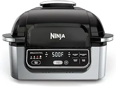Ninja Foodi Grill 5-en-1 : Grill Intérieur, Friteuse à Air Chaud, Rôtissoire