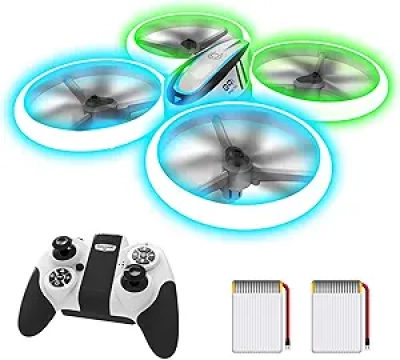 Drone Q9s pour Enfants - Quadcoptère LED Bleu & Vert avec Maintien d'Altitude