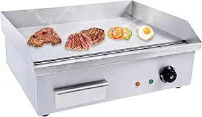 Plancha Électrique Professionnelle 3000W - Teppanyaki Inox avec Thermostat