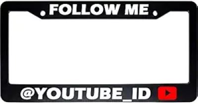 Cadre Plaque Immatriculation Personnalisé YouTube - Noir Premium