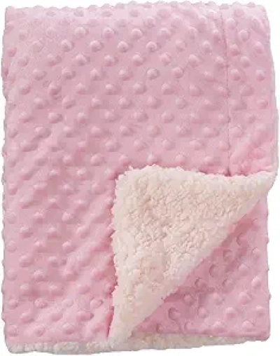 Couverture Bébé Sherpa Douce et Chaude CREVENT 30x40cm Rose