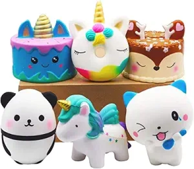 6 Squishies Jumbo Slow Rising - Jouets Anti-Stress pour Enfants