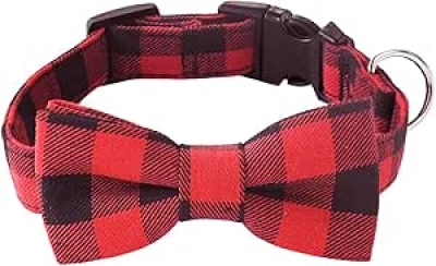 Collier chien avec nœud papillon carreaux rouge - Malier