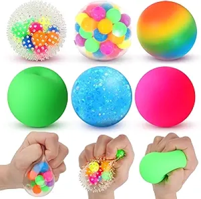 6 Balles Anti-Stress Squishy - Jouets Sensoriels pour Adultes et Enfants