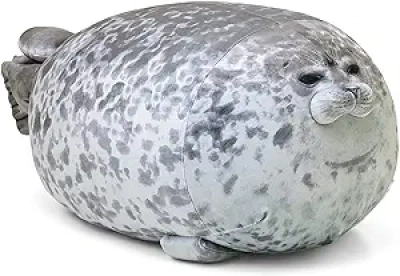 Peluche Coussin Phoque MerryXD Chubby Blob - 33cm Coton Doux