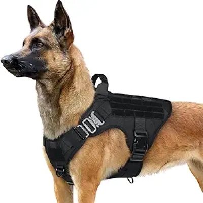 Harnais Tactique rabbitgoo pour Grand Chien - Gilet Militaire No-Pull L