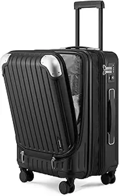 Valise Cabine LEVEL8 Grace 55cm Extensible - Trolley Avion TSA Noir