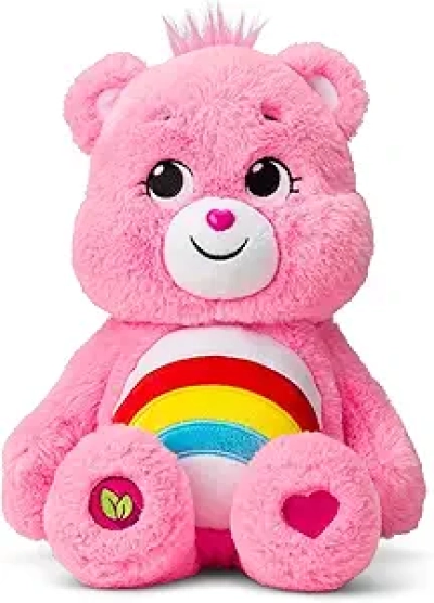Peluche Care Bears Cheer Bear 14" - Jouet Doux Rose pour Enfants