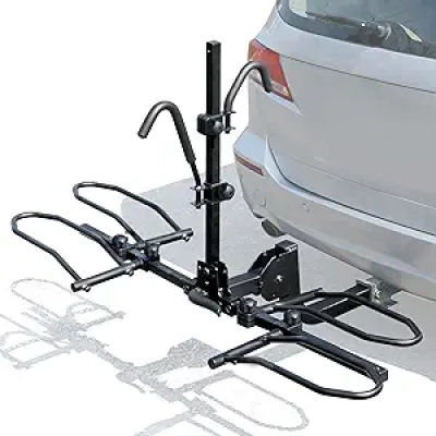 Porte-vélos Attelage 2 Vélos Pliable - Système Anti-Vibration et Basculement Rapide
