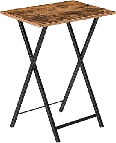 Table TV Pliante HOOBRO - Plateau Repas Portable Style Industriel