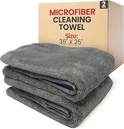 Serviettes Microfibre Voiture XXL - Lot de 2 Draps de Séchage Premium
