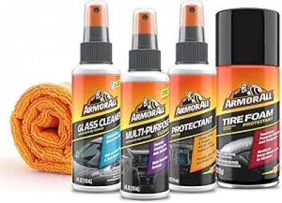 Kit complet nettoyage voiture Armor All 5 pièces - Intérieur et extérieur