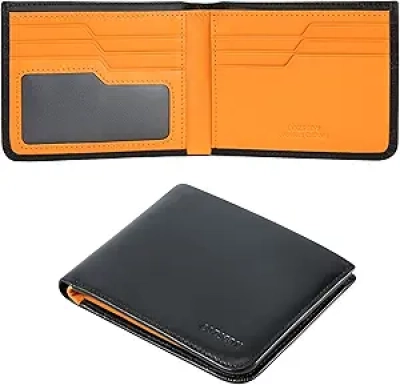 Portefeuille Homme Cuir Veau Premium RFID - Bifold Slim Noir