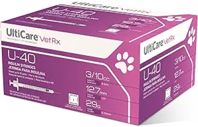 Seringues Insuline U-40 pour Animaux - 3/10cc 29G - Boîte de 100