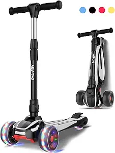 Trottinette Enfant 3-12 ans LOL-FUN - Roues LED, Pliable, Hauteur Ajustable